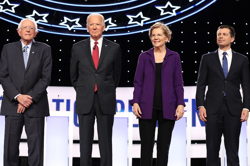 Bernie Sanders, Joe Biden, Elizabeth Warren, and Pete Buttigieg