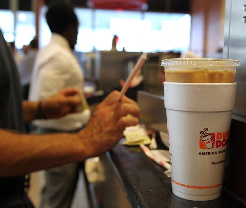 A classic Dunkin' foam cup with re-closeable lids. Dunkin' is now phasing out its foam cups in favor...