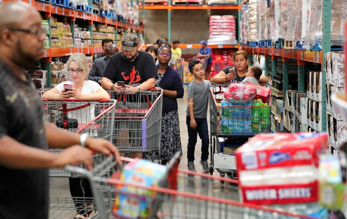 shoppers in a busy costco