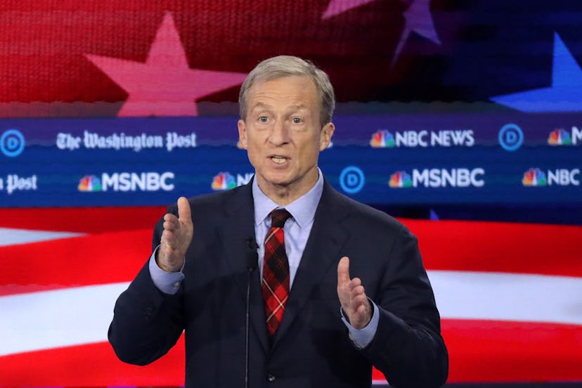 Tom Steyer has said he would fight for a paid family leave policy that guarantees workers a minimum ...