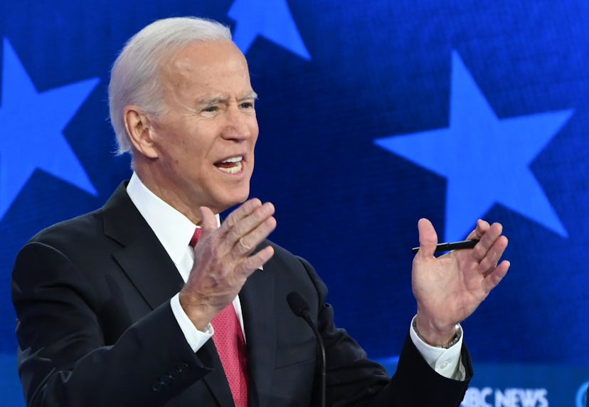 Former Vice President Joe Biden is one of the 2020 Democratic candidates who supports paid family le...