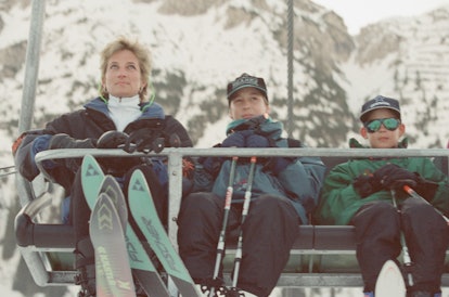 Princess Diana once color-coordinated with her sons while skiing