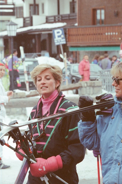 Princess Diana's large gloves kept her hands warm while skiing