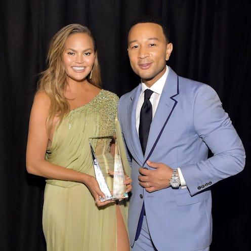 Chrissy Teigen wore pajamas with husband John Legend's 'People' Sexiest Man Alive cover on Thanksgiv...