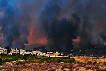 A view of a Wildfire in California as one of the effects of climate change