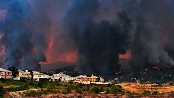 A view of a Wildfire in California as one of the effects of climate change