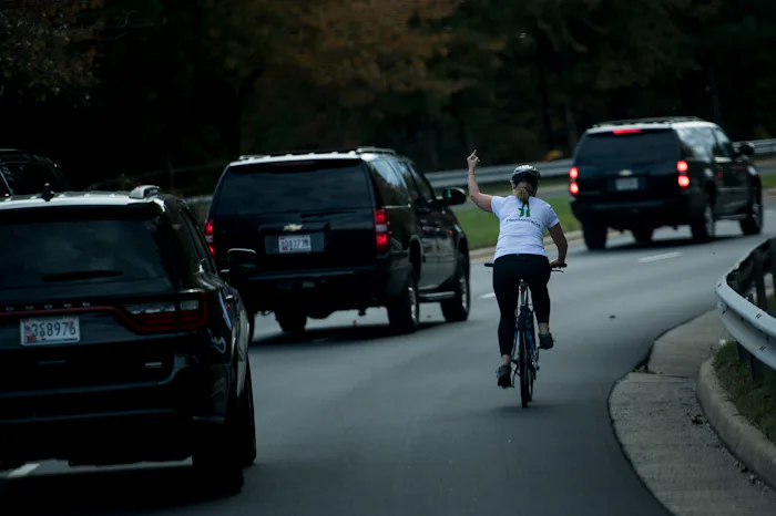 Juli Briskman, the cyclist who was fired for flipping off President Donald Trump's motorcade in 201...