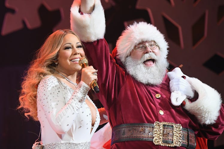 Mariah Carey performs live at a Christmas concert.