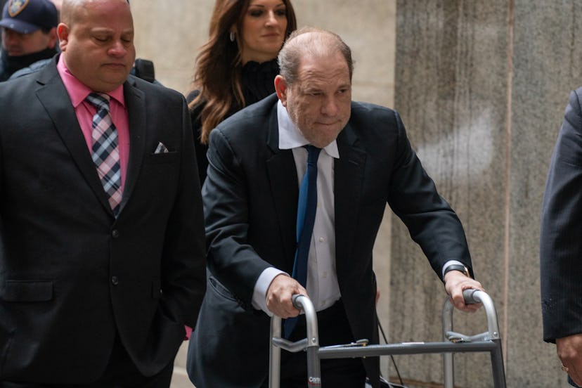 Harvey Weinstein used a walker when arriving at a Dec. 11 bail hearing at a New York City court. 