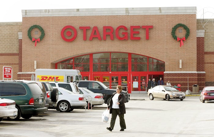 the outside of a target at Christmas time