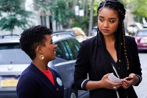Kat Edison from The Bold Type engages in conversation with Tia Clayton, her campaign manager. Repres...