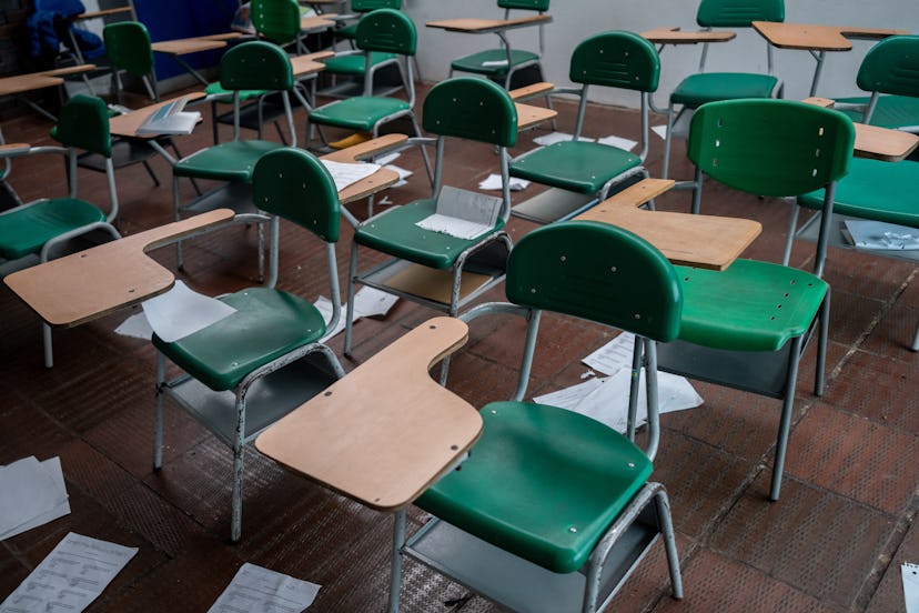 Crisis pregnancy centers may be teaching sex ed in high school classrooms like the one pictured abov...