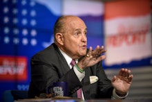 Rudy Giuliani sitting down talking about the presidents business