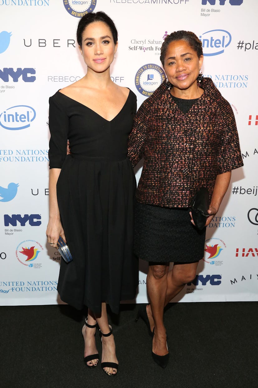 Meghan Markle and her mom Doria Ragland appear together at her speech in front of the United Nations...