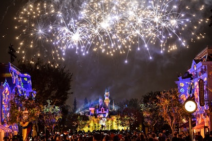 Disneyland's fireworks show soars into the sky over Sleeping Beauty's Castle on New Year's Eve. 