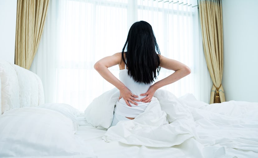 Back and stomach aches could be signs of a UTI. 