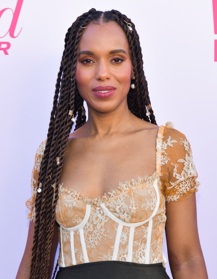 Kerry Washington's pearly braids are fit for New Year's Eve 