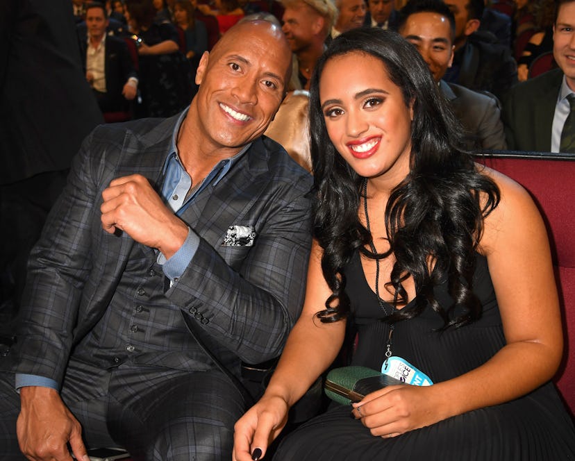 Dwayne Johnson flew thousands of miles to spend Valentine's Day with daughter Simone.