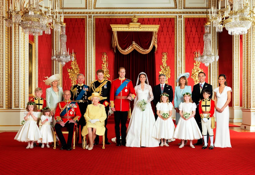 Prince William and Kate Middleton posed for their first official portrait as husband and wife during...