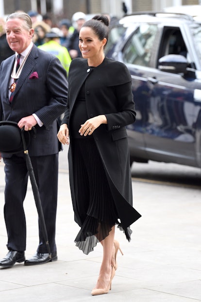Meghan Markle Wore a Thing: Black Long-Sleeve Givenchy Dress