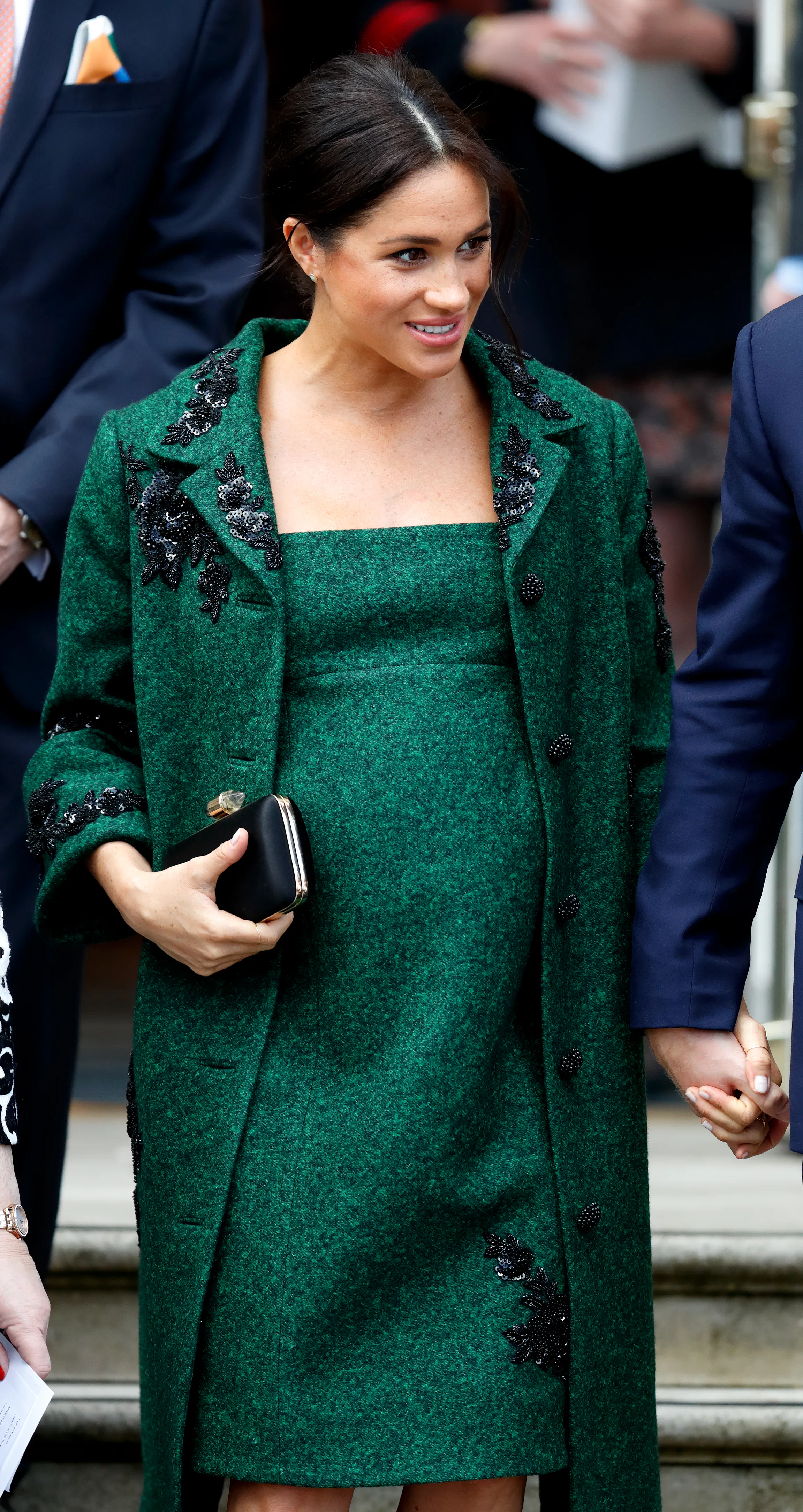 slim fit dress slacks The Duchess - Meghan Markle Engagement Green Dress