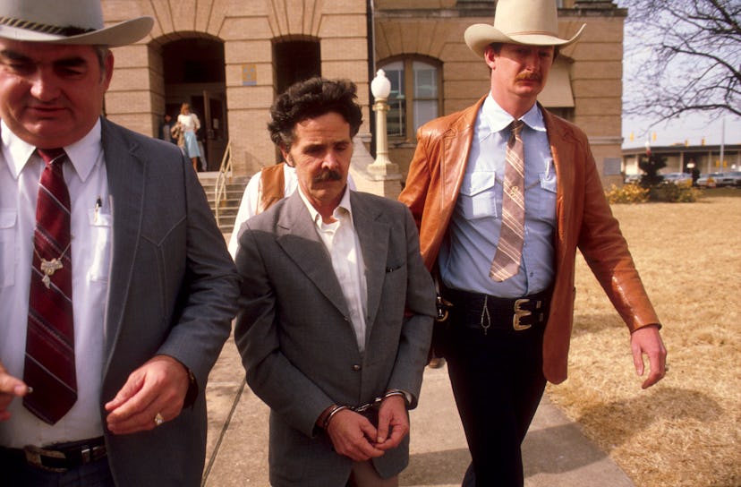 Henry Lee Lucas, featured in Netflix's 'The Confession Killer' being taken away by Texas Rangers in ...