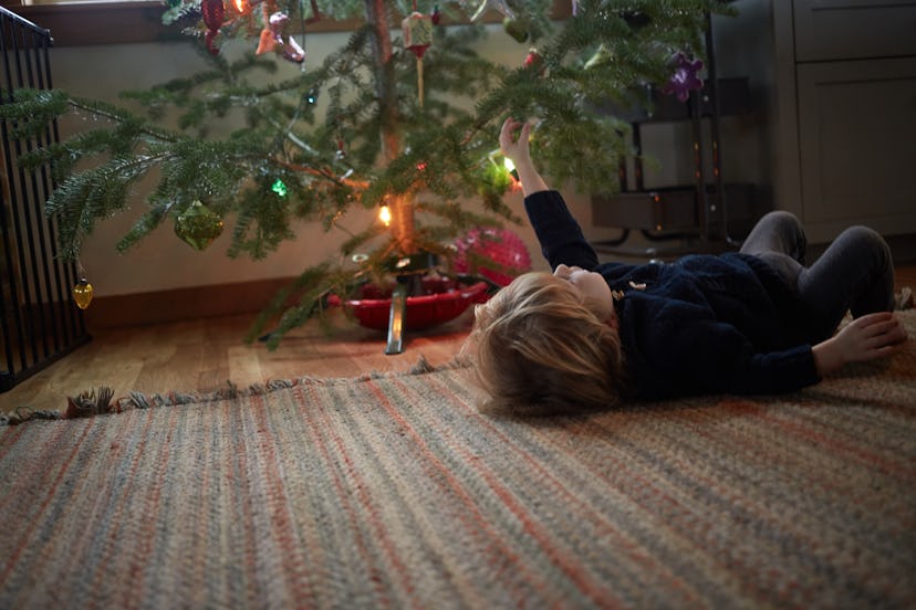 Christmas tree sap can also come off of rugs with a little elbow grease.