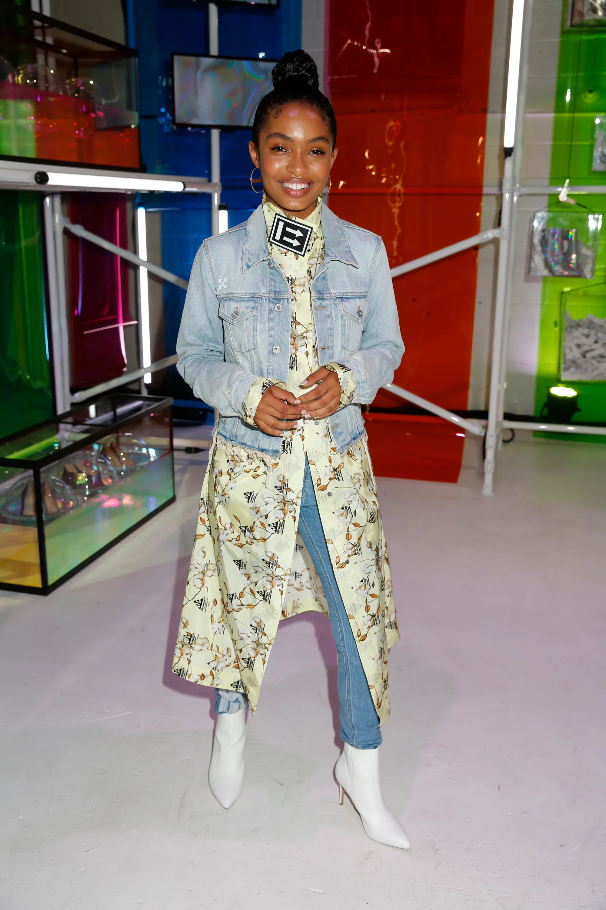 yara shahidi denim dress 3 Denim-On-Denim Outfit Ideas Courtesy Of Yara Shahidi