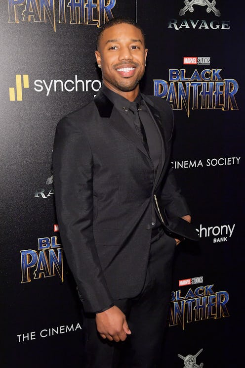 Michael B. Jordan on a red carpet.