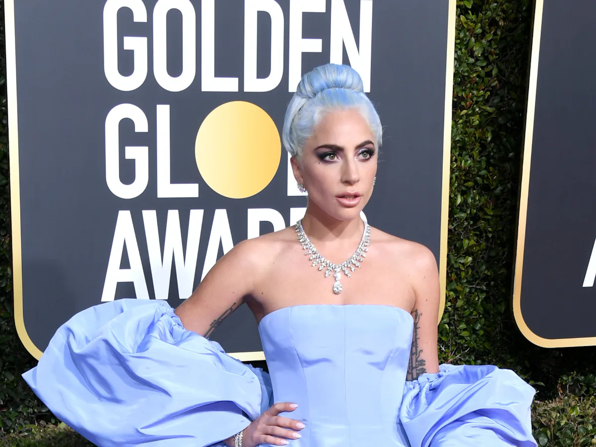 lady gaga periwinkle dress Was Lady Gaga's Dress the Inspiration Behind Pantone's New Colour?