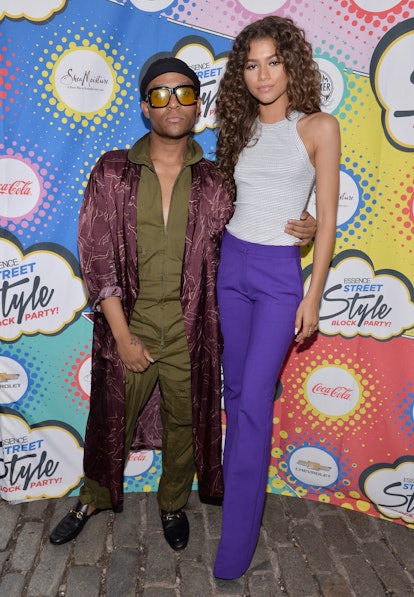 Law Roach posing with Zendaya on a red carpet