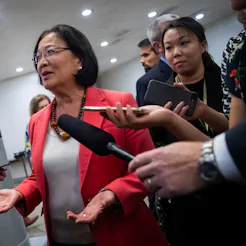 A Hawaii Senator Mazie Hirono giving press interview during South by Southwest (SXSW)