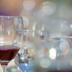 Wine glasses full of alcohol drinks