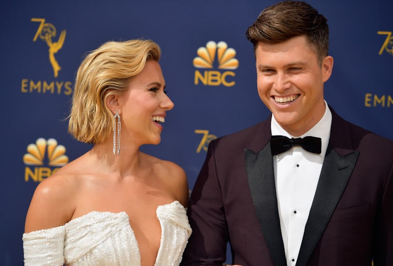 Scarlett Johansson and Colin Jost are married and expecting a baby. Photo via Getty Images