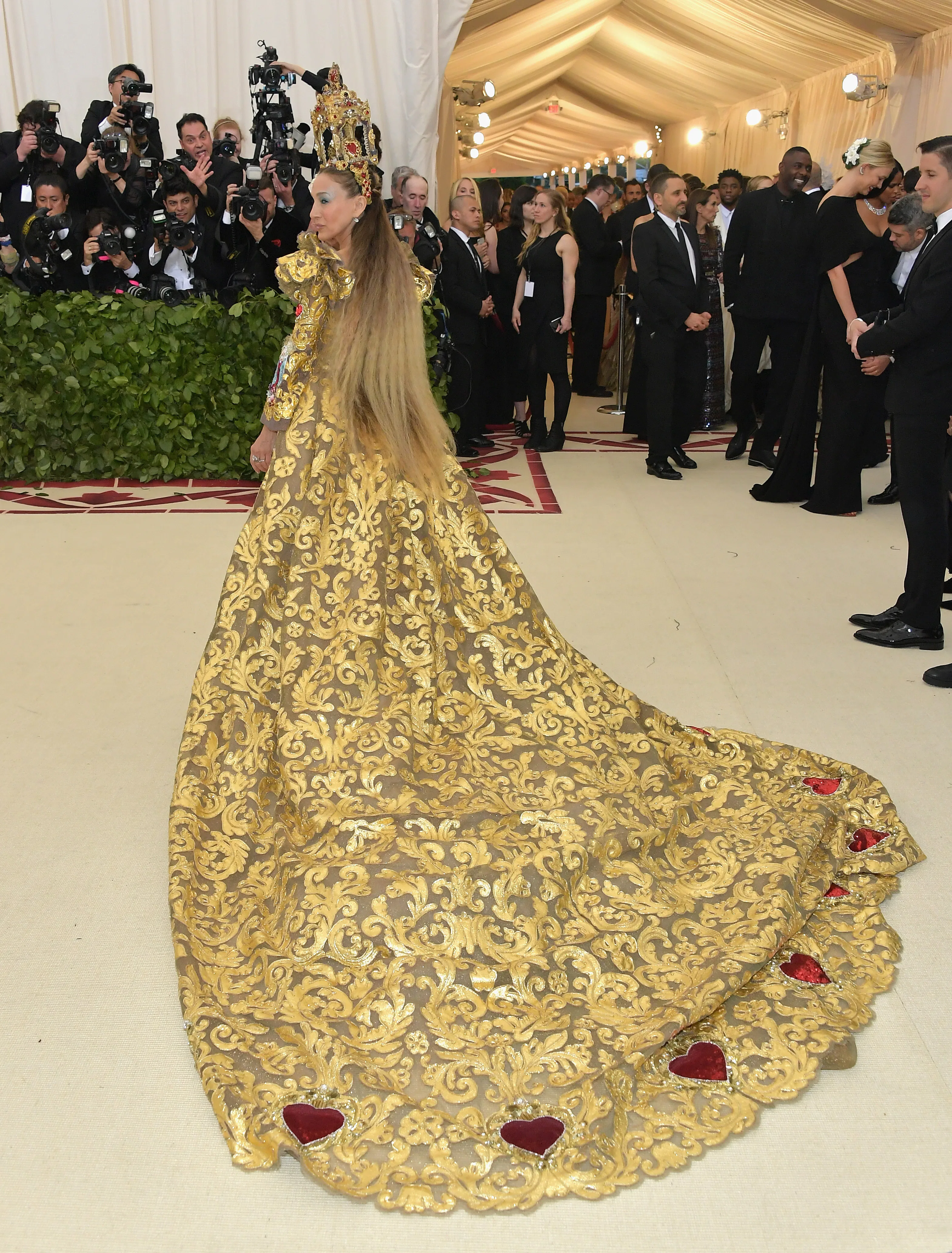 met gala 2019 gold dress Rita Ora In Marc Jacobs - 2019 Met Gala