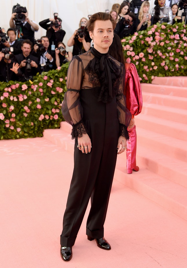 Harry Styles 2022 Met Gala Outfit Included A Sheer Harry Styles 2022 Met Gala Outfit Included A Sheer