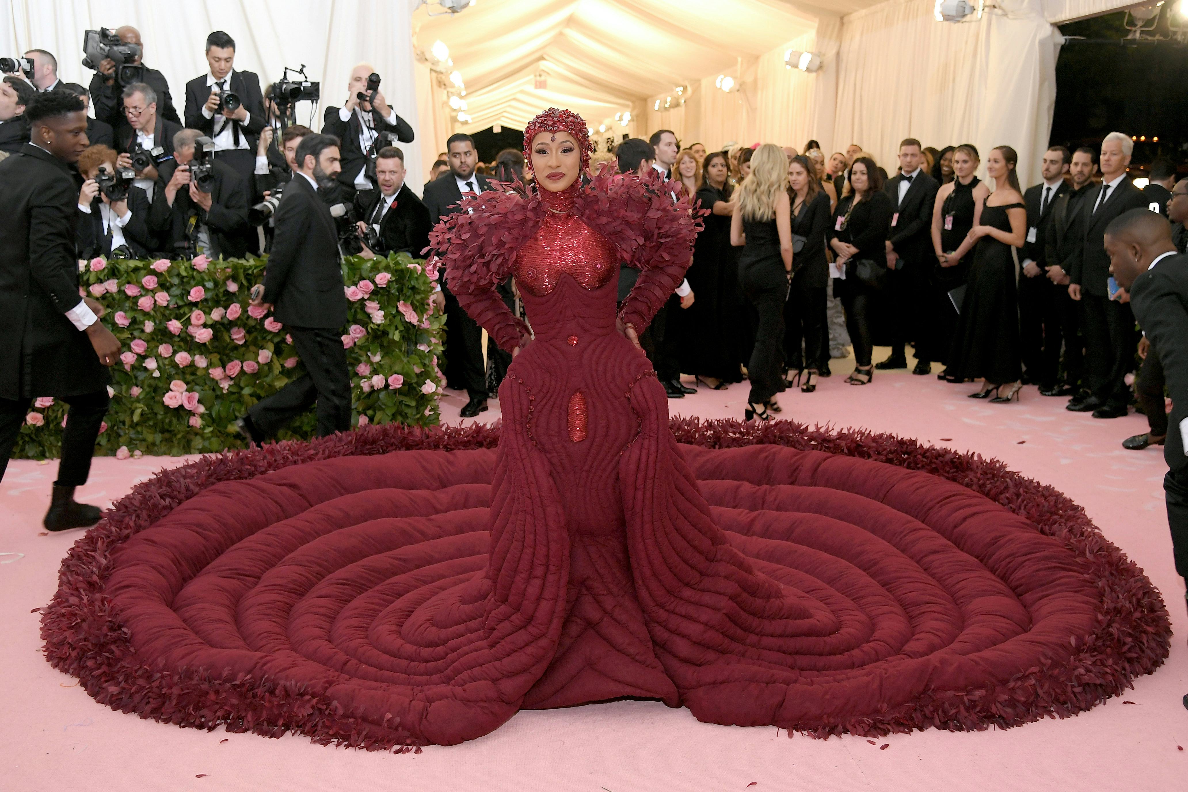 Cardi B's 2019 Met Gala Look Took Up All Of The Space On The Pink Carpet