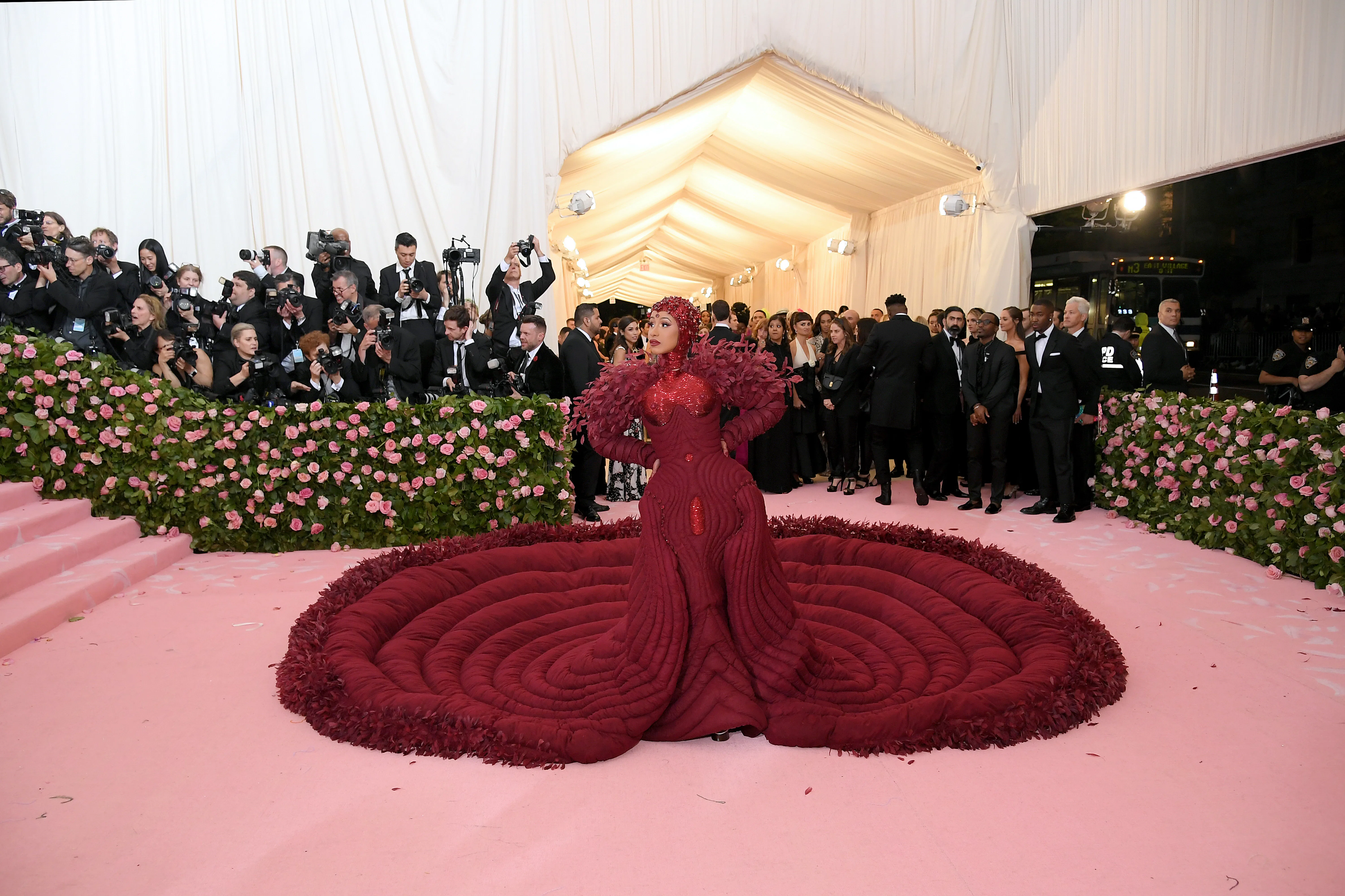 cardi b red dress met gala 2019 Cardi B Met Gala Dress 2019