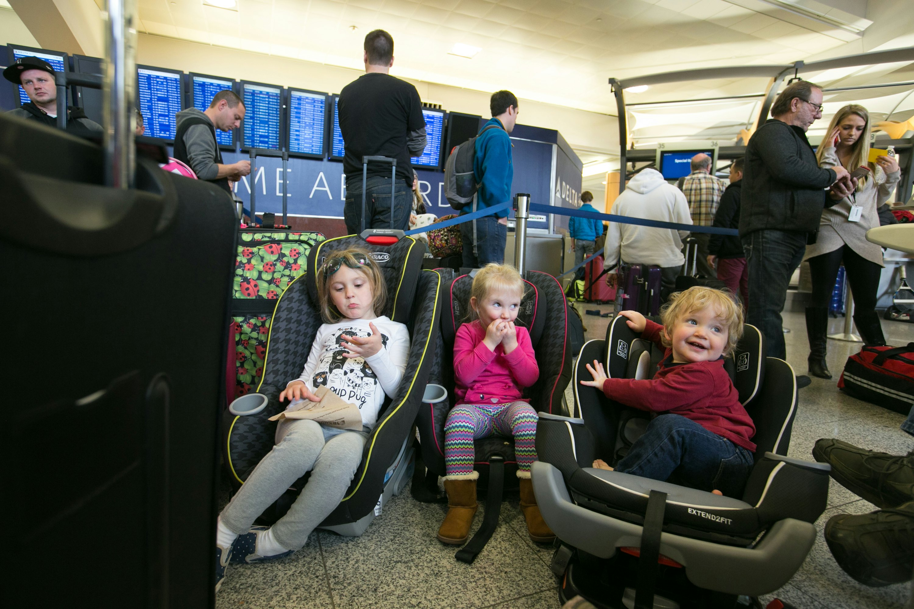 gate checking car seat and stroller