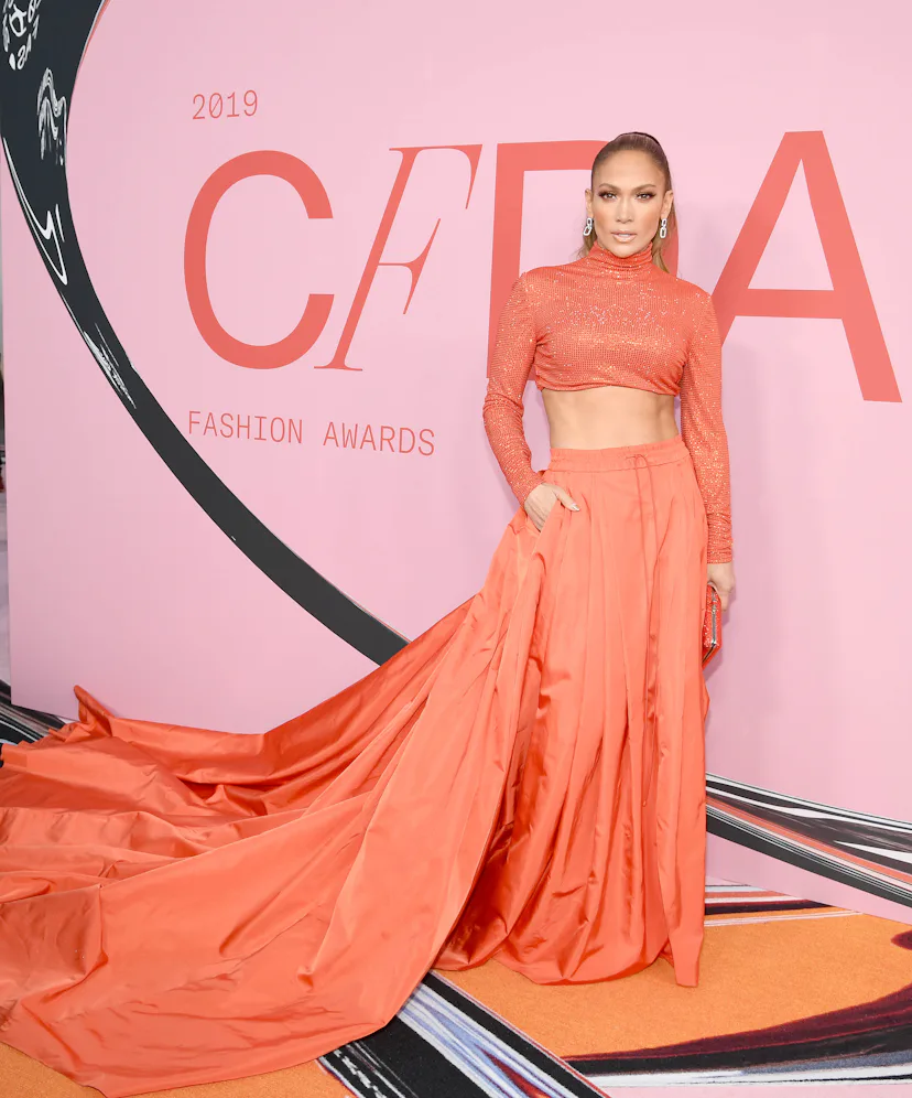 jennifer lopez orange dress Jennifer Lopez Re-Wore an Orange Sherbet Midi Dress From 2016