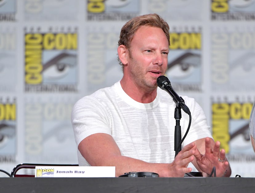 SAN DIEGO, CALIFORNIA - JULY 19: Ian Ziering speaks at SYFY WIRE's "It Came From The 90s" during 201...