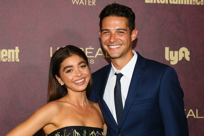 WEST HOLLYWOOD, CA - SEPTEMBER 15:  Sarah Hyland (L) and Wells Adams arrive to the 2018 Entertainmen...