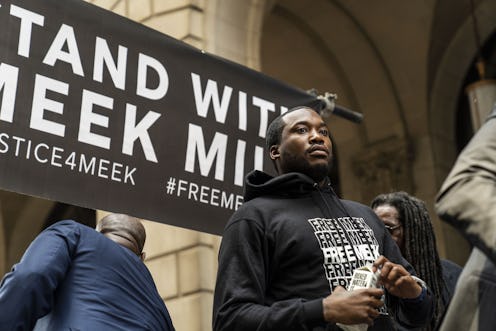 PHILADELPHIA, PA - JUNE 18: Rapper Meek Mill participates in a rally before he returns to court for ...