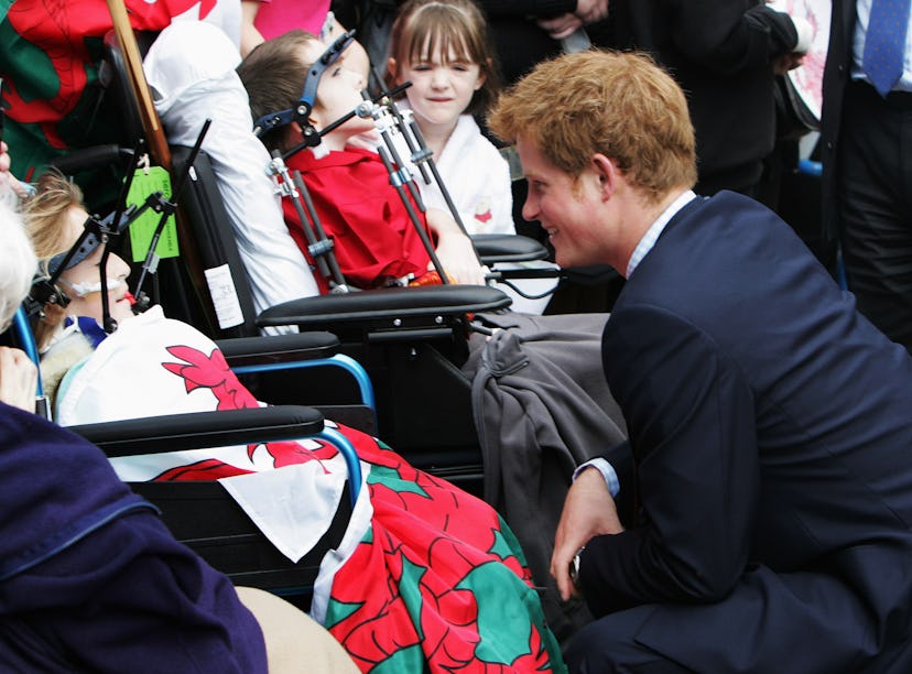 Prince Harry met with hospital patients in 2008.