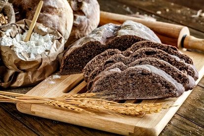 A rye sourdough bread. Research says that rye and wholegrain sourdoughs may be the best bread-based ...