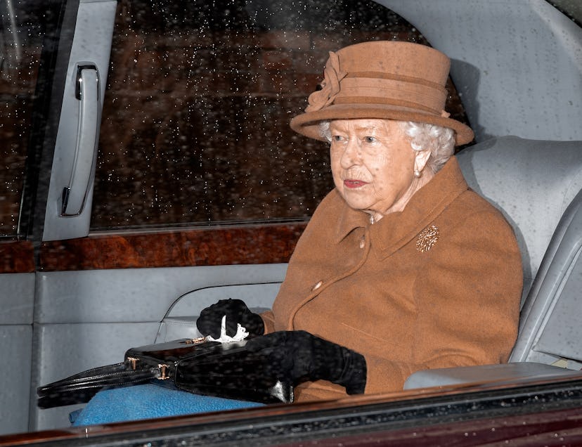 The Queen's brown coat and hat are similar to Markle's look when she visited Canada House.