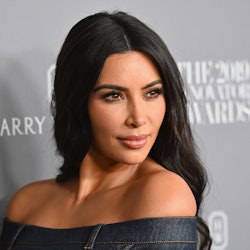 Kim Kardashian debuted blonde hair in the latest KKW Beauty campaign