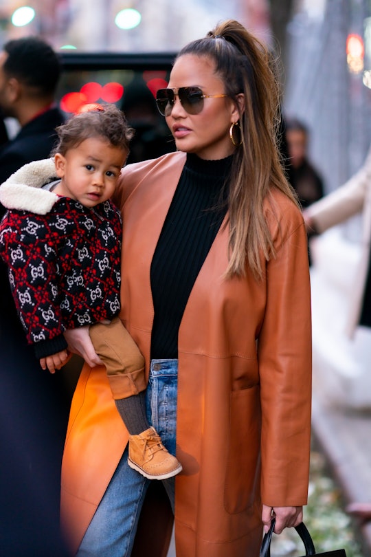 Chrissy Teigen's son Miles is becoming a serious fashionista.