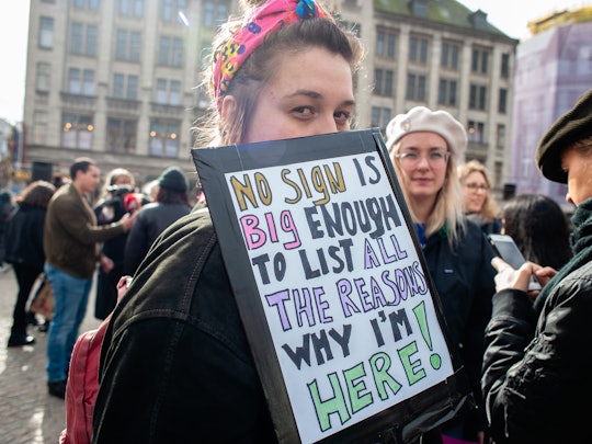 a woman at the women's march in 2019
