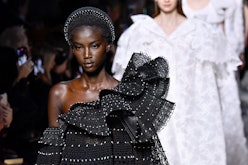 Haute Couture Spring 2020 hair accessories include headbands, hats, and more.